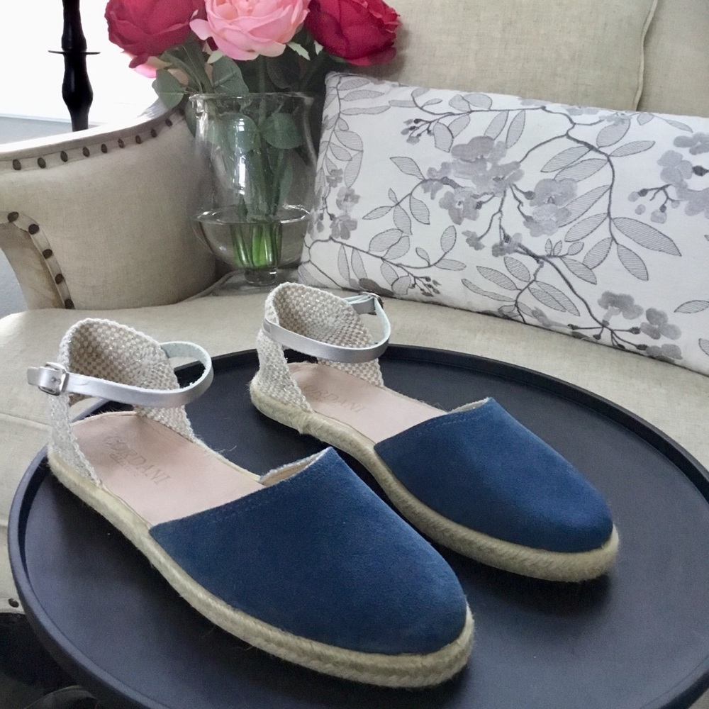 Cordani Bertie Jean suede blue espadrille sz39